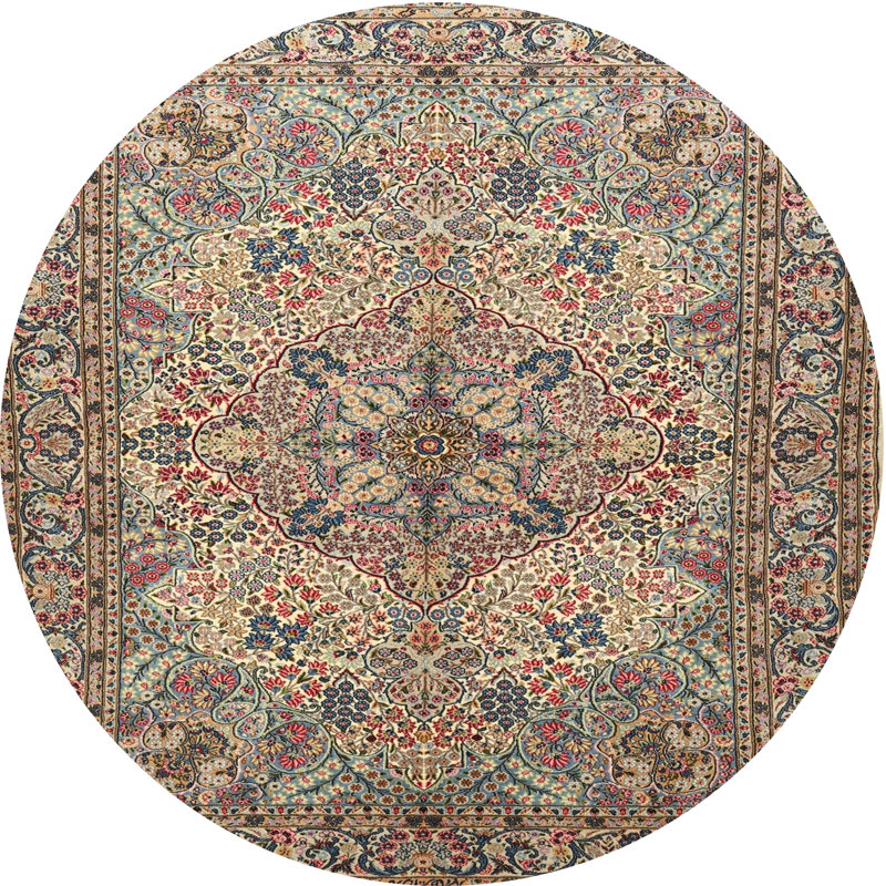 Tapis 100% traditionnel lavable à la machine 3514, Rond 8 pi