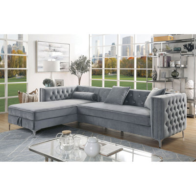 107.5" Wide Left Hand Facing Sofa & Chaise by Everly Quinn