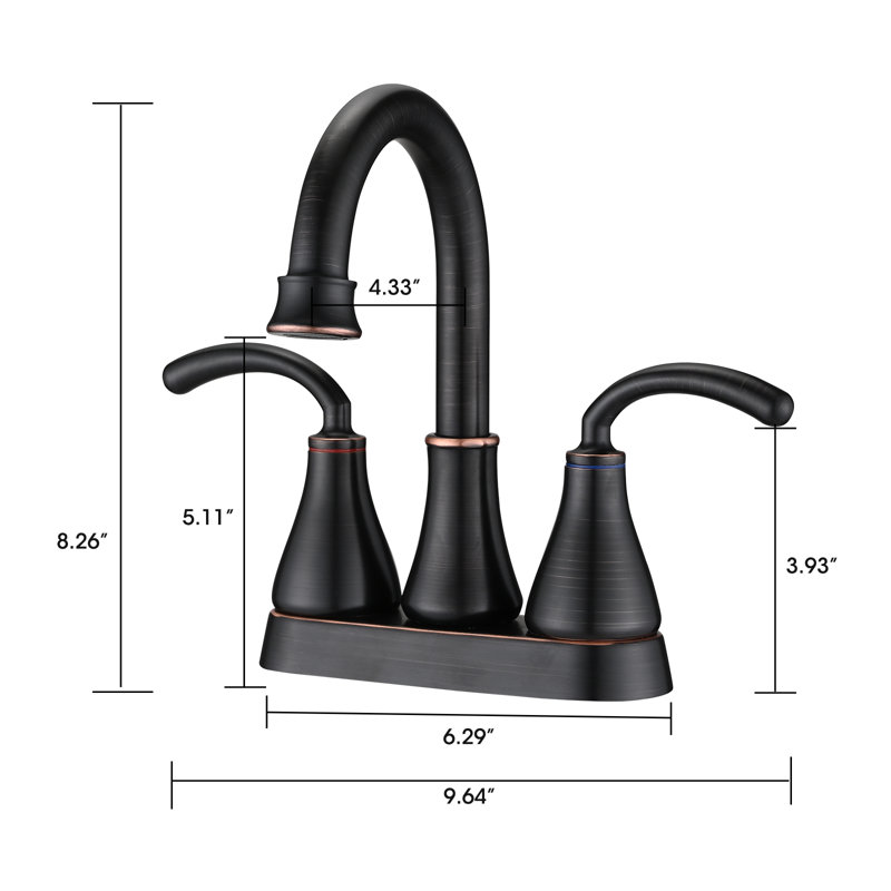 Robinet de salle de bain central avec bonde escamotable, Bronze huilé