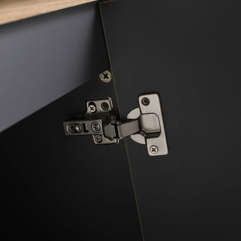 Meuble-lavabo autoportant avec lavabo en résine double et portes d'armoire à fermeture en douceur