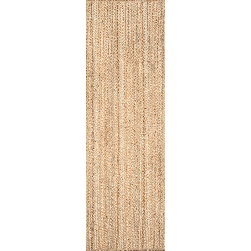 Buse Solid Colour Jute / Sisal Hand Woven Area Rug, Runner 76 x 244cm