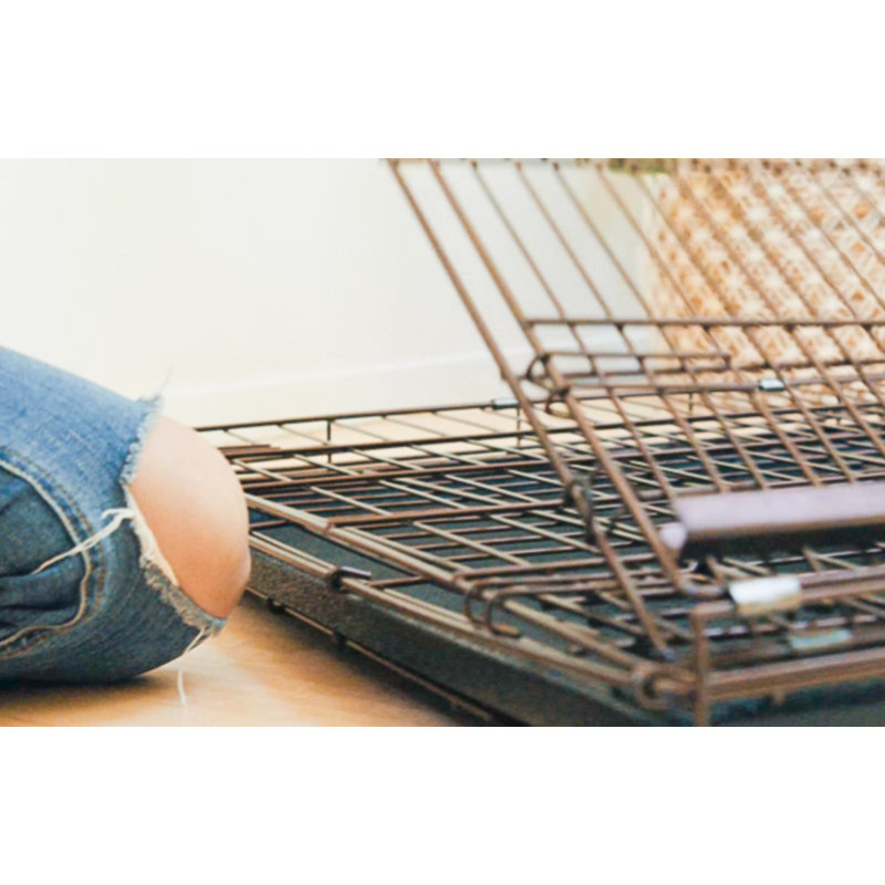Extra Small Bronze Wire Dog Crate with Sliding Door