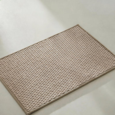 Tapis de bain antidérapant, à séchage rapide, à poils courts, ultra absorbant, beige, 16 po x 24 po