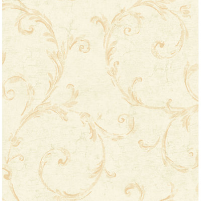 Seabrook Designs Fountainbleu Scroll Unpasted Wallpaper
