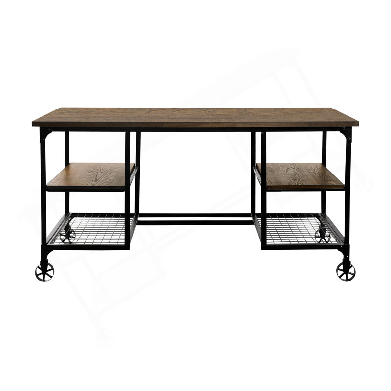 Bureau d'écriture 1 pi avec 4 roulettes en métal Modern