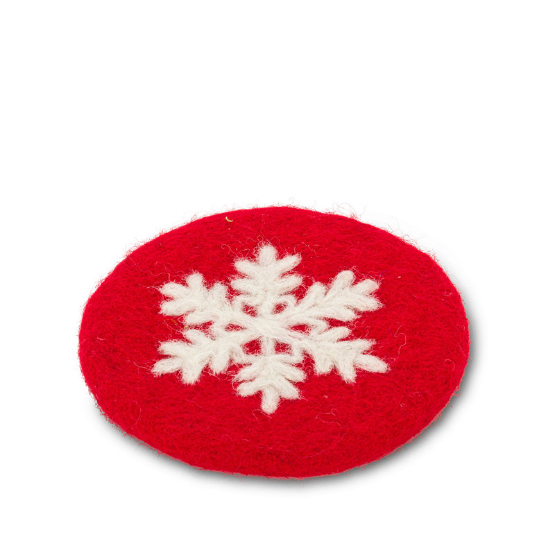 Sous-verre Snowflake, Rouge / blanc
