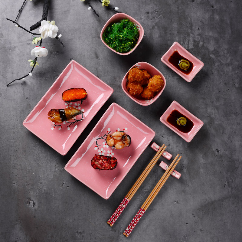 Aleko 10 Piece Porcelain China Dinnerware Set - Service for 2