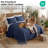 Southshore Fine Linens Vilano Oversized Quilt Set, Double-Brushed Microfiber Lightweight Quilted Bedding with Waffle Geometric Pattern and 2 Pillow Shams, Full/Queen, Dark Blue-1001114994-1001114977