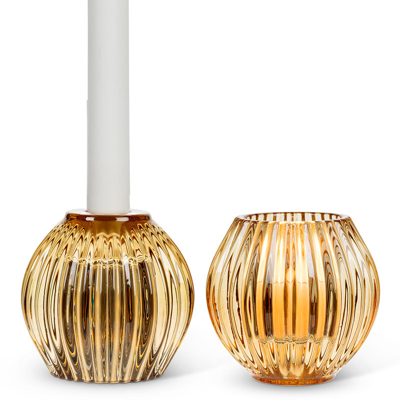 Porte-votive de table en verre 6,25 po, Ambre