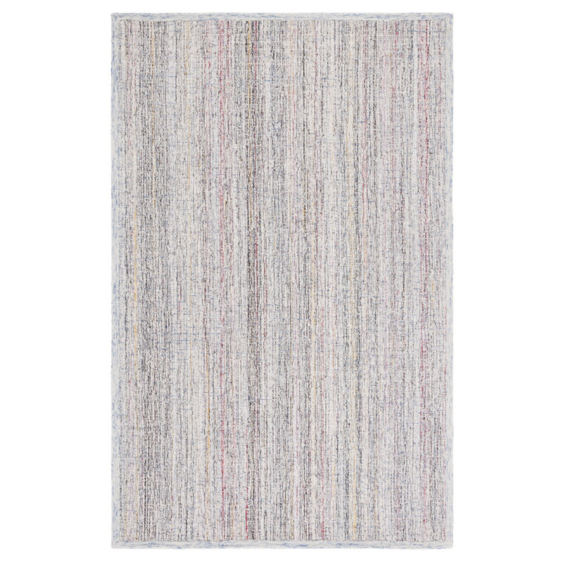 Tapis abstrait rouge / ivoire 475, Tapis de couloir 2 pi 3 po x 8 pi