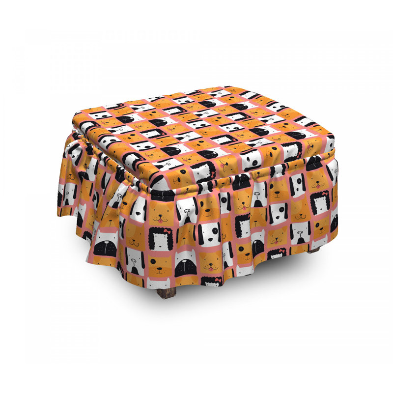 Housse pour repose-pieds amusant chiot headers