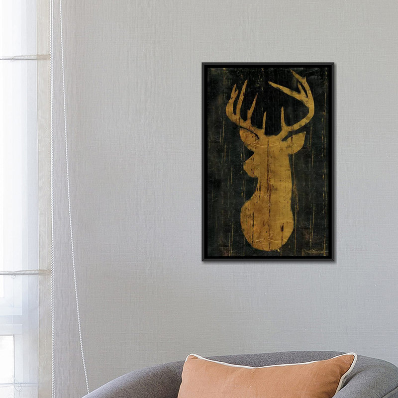 « rustique preproduction animaux head cerf », impression sur toile, H 26 po x l 18 po x P 1,5 po, Toile avec cadre noir