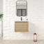 Armoire de salle de bain murale flottante en chêne blanc 28 po entièrement assemblée