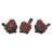 Small Pink Throated Twinspot Set of 3 Spring Home Decorations
