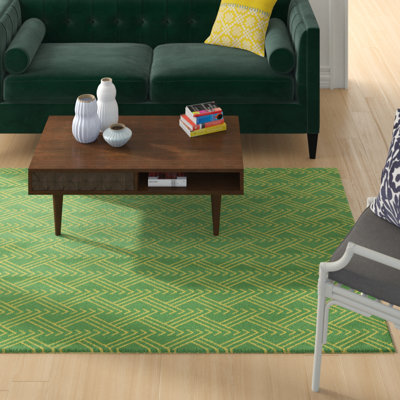 Zig Zag Green Area Rug