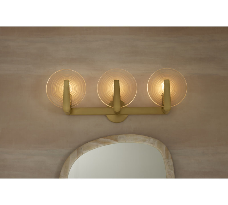 Hint Sconce, Brushed Brass, 10.5"H x 28"W x 10.83"D, 3 Lights