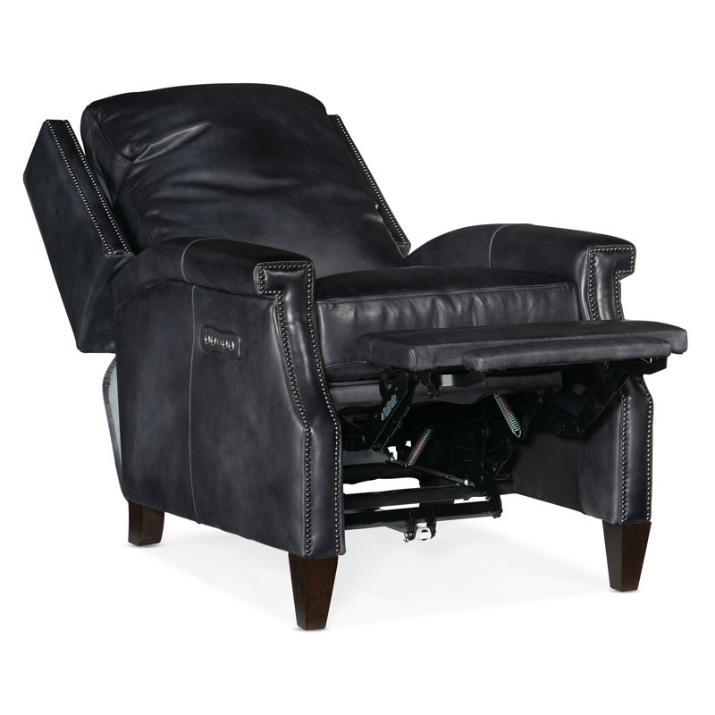 Checkmate Champion Blue Leather Handcrafted Recliner