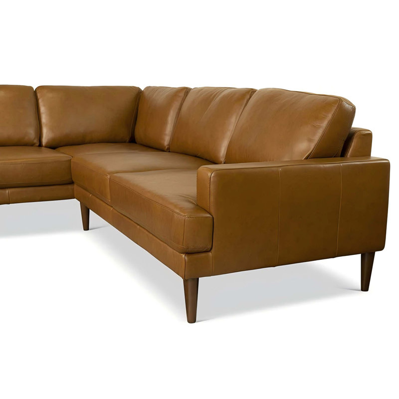 London Leather Sectional Sofa Right Facing, Right Hand Facing