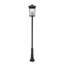 Lampadaire noir câblé à 4 lumières 125,5 po Starkey (double)