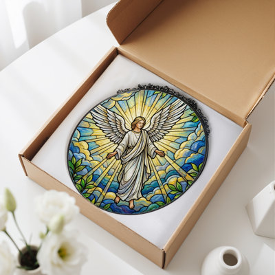 Panneau de vitrail 12 "H Wings Angel