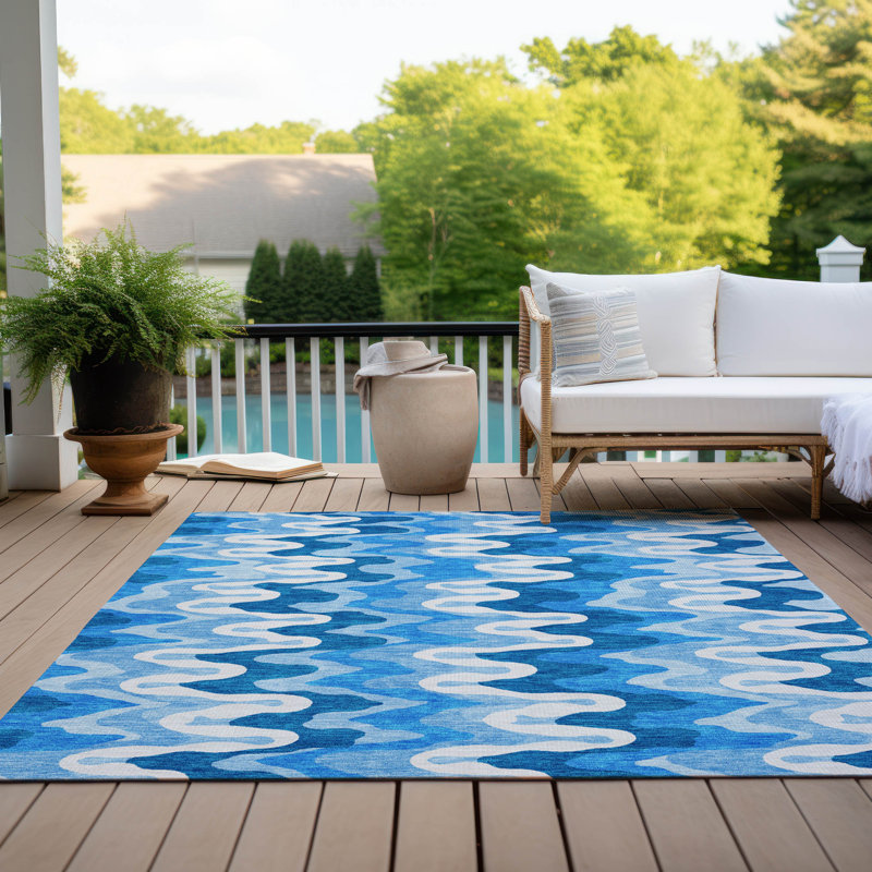 Washable Abstract Indoor / Outdoor Rug, Rectangle 5' x 7'6"