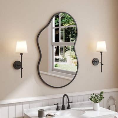 Irregular Asymmetrical Wavy Aluminum Frame Wall Mirror