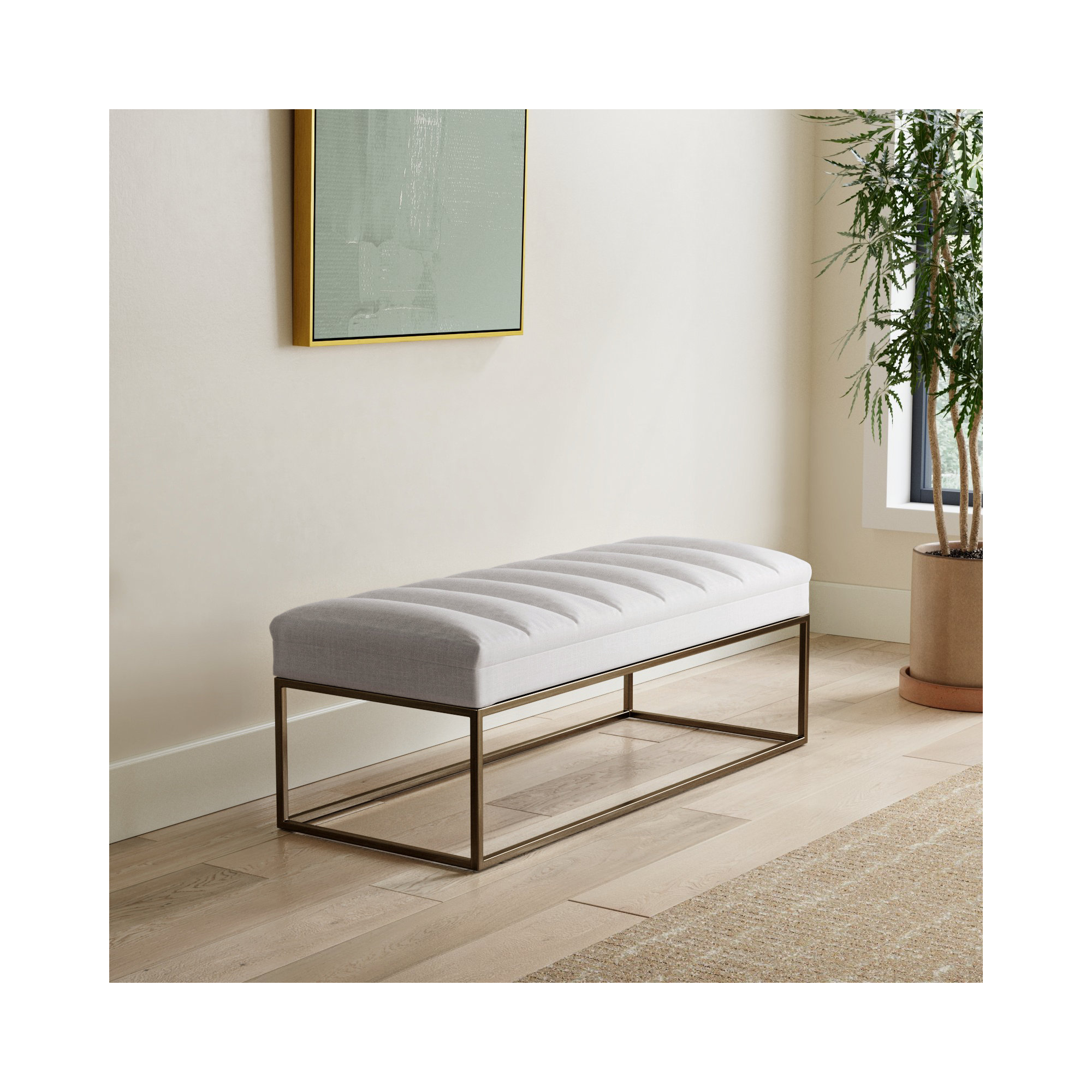 Colston Linen Upholstered Bench