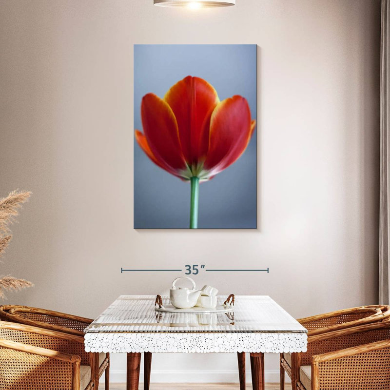 Harnek Bloomed Red Tulip, 45" H x 30" W