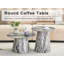 Table basse emboîtable, table basse de style médiéval-moderne, avec placage gris, ensemble de table basse ronde classique et de table d'appoint, salon simple, table de centre de bureau