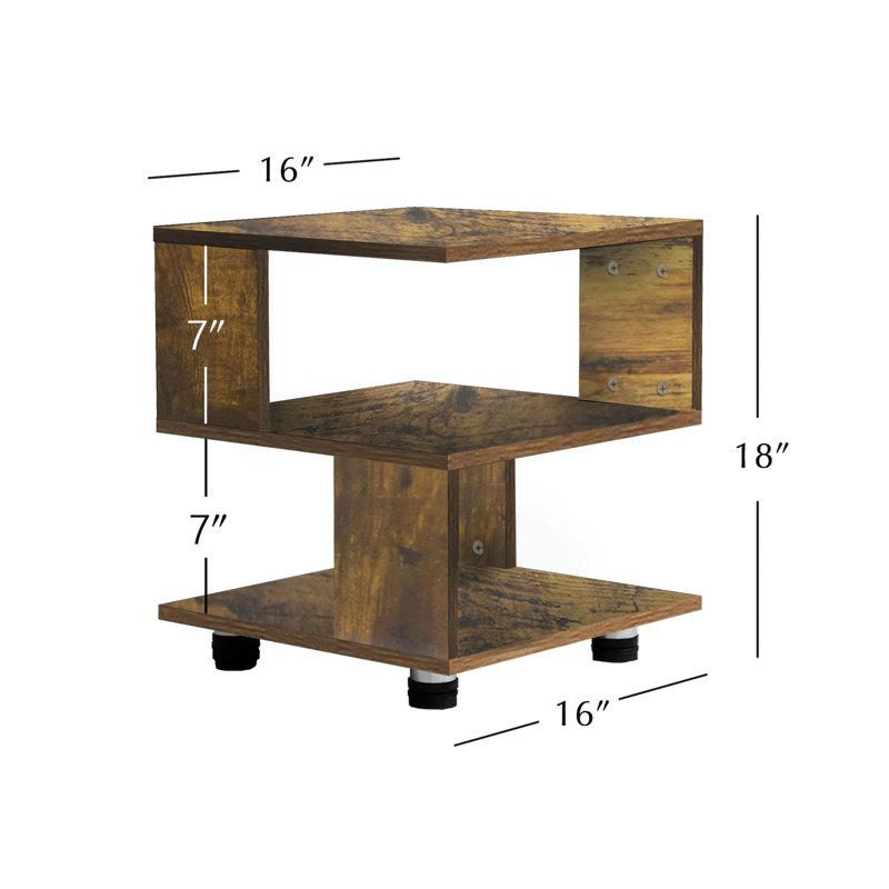 Table de chevet en bois manufacturé Nevada, Brun