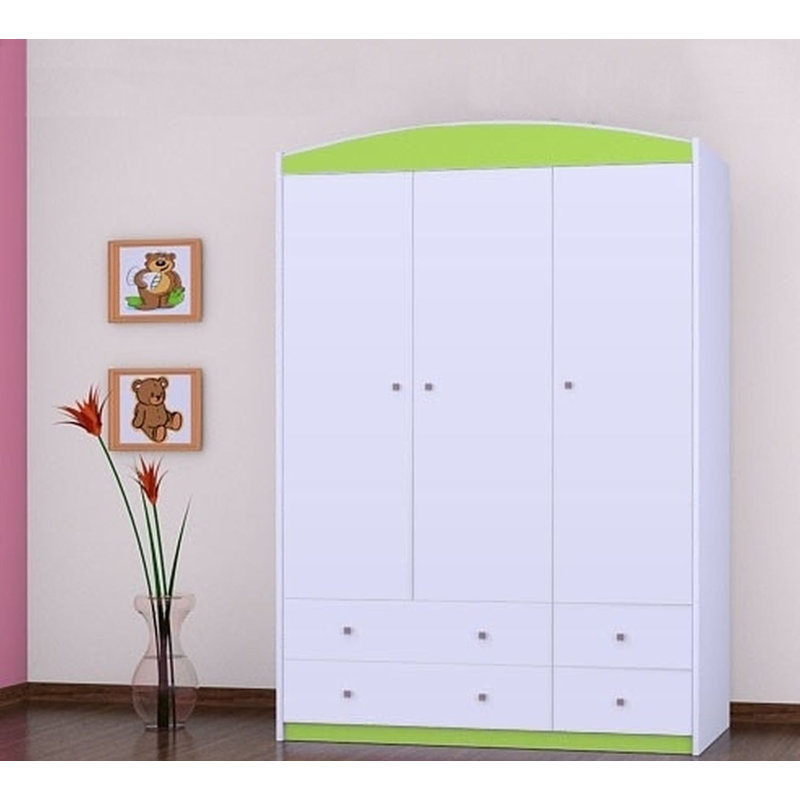 Worrell 3 Door Wardrobe, Green