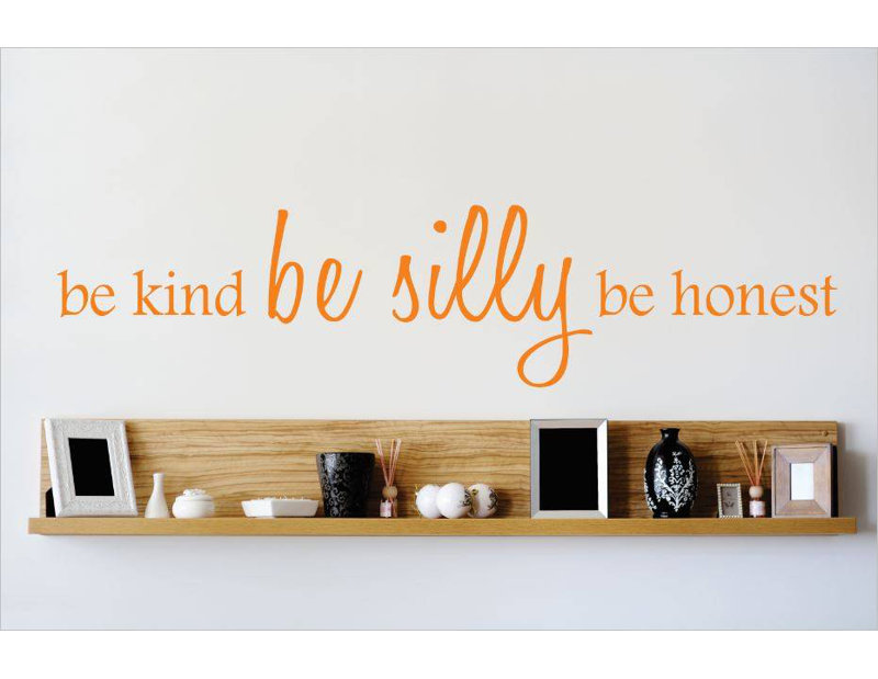 Adhésif décoratif be kind be idiot be honnêteté, H 6 po x l 30 po x P 0,16 po, Orange