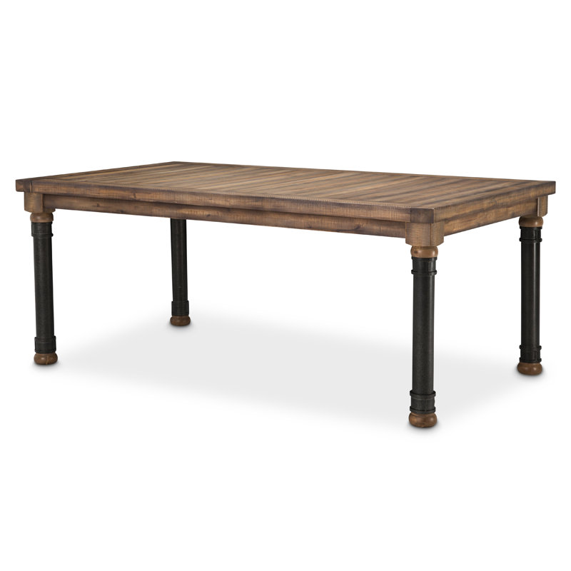 Crossings 42.25 " Acacia Rectangular Solid Wood Top with Steel Base Dining Table