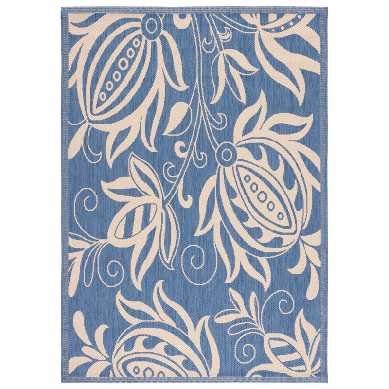 Tapis performance à motif floral Clansy, Rectangle 6 pi 7 po x 9 pi 6 po