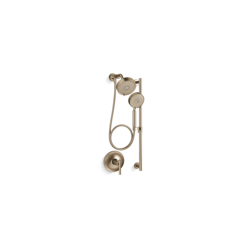 Kohler Purist Performance Showering Kit, 1.75 GPM Multifunction Showerhead and Handshower Package, Three Spray Settings