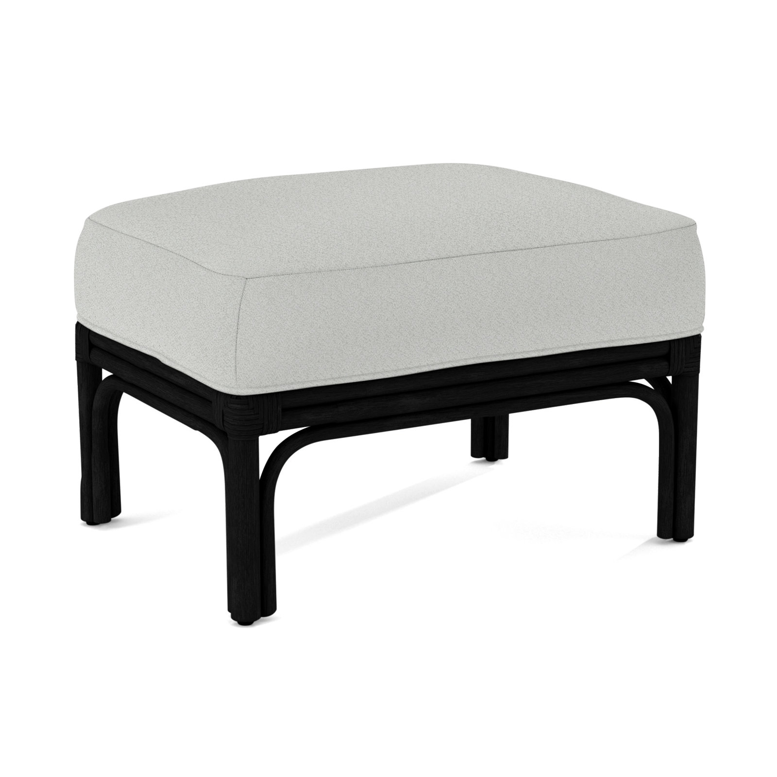 Boca Upholstered Ottoman, Black, Snow Crypton Performance; 0884-91