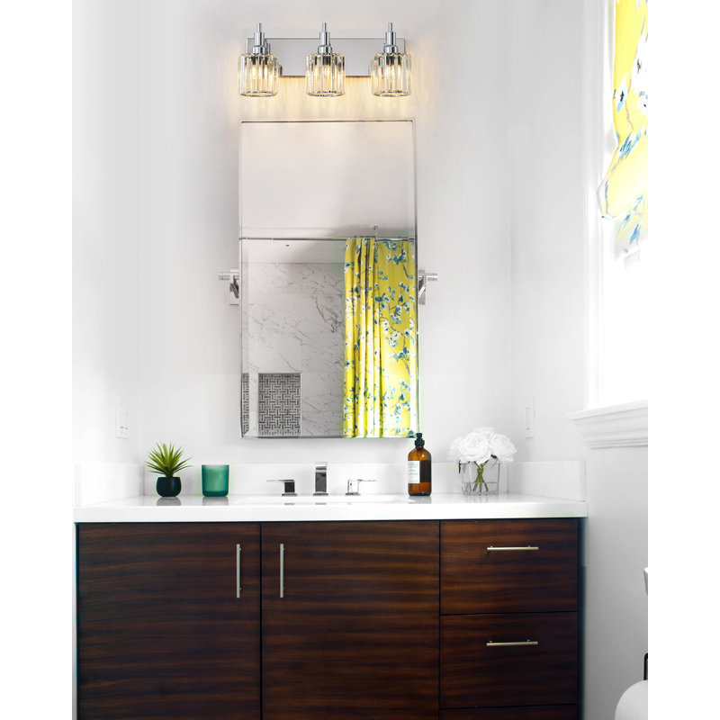 Éclairage pour meuble-lavabo à intensité variable Taevion, Trois lumières, Chrome chrome
