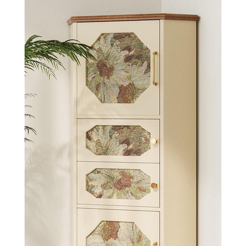 Armoire de coin en chêne français rétro