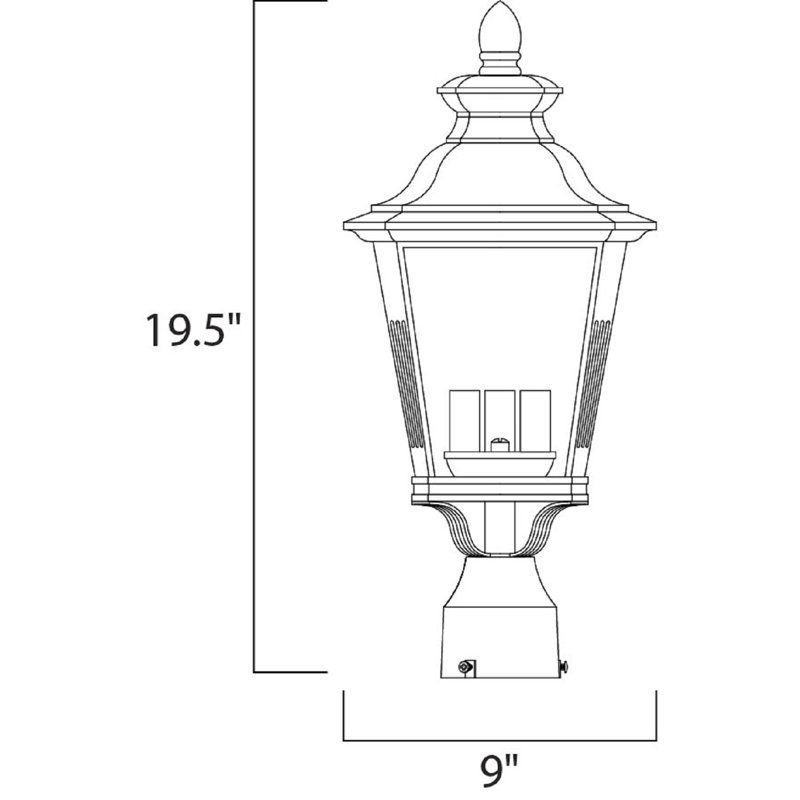 Monette Lantern Head, 19.5" H x 9" W x 9" D