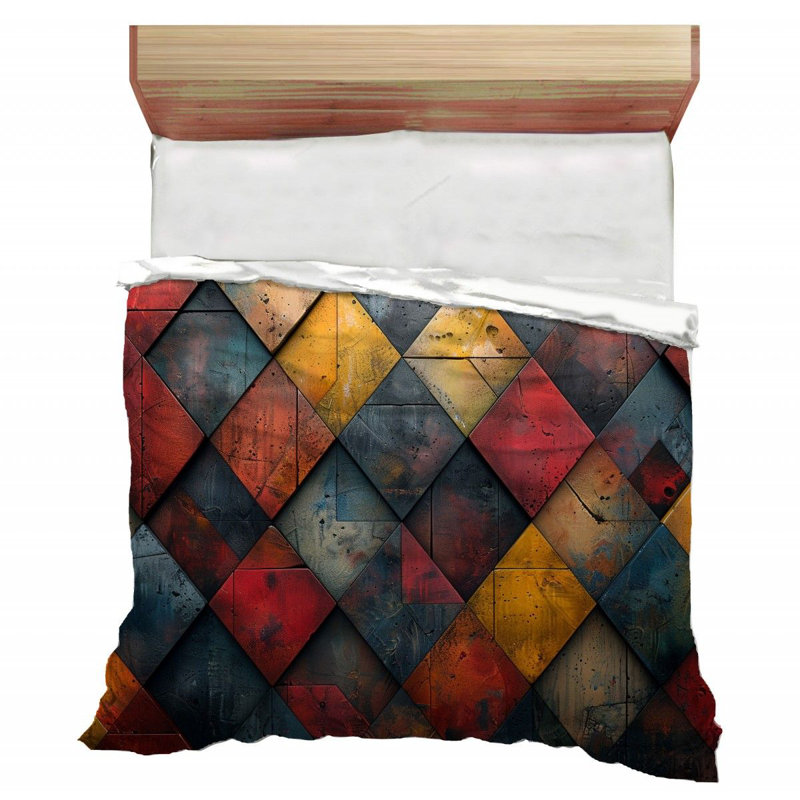Geometric Pattern Abstract Polyester / Microfiber Geometric Comforter, Twin Comforter