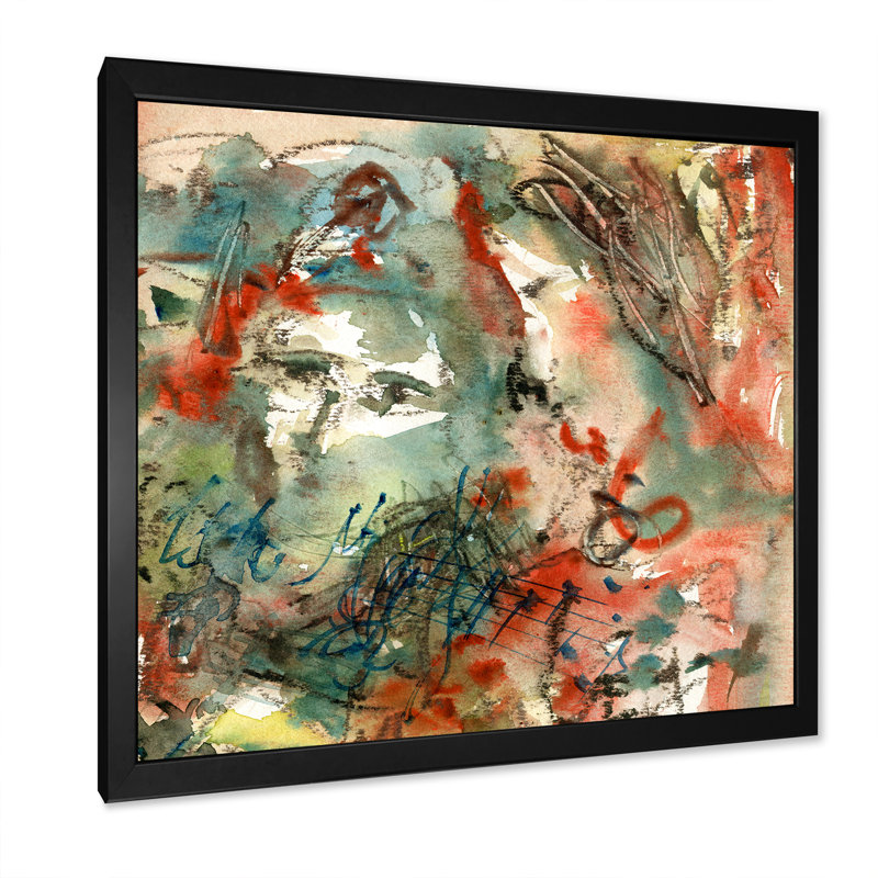 Musique, peinture abstraite II - sur, Cadre photo noir, H 16 po x l 16 po x P 1 po