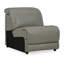 Fauteuil modulaire Reze, cuir véritable gris clair, rembourrage doux