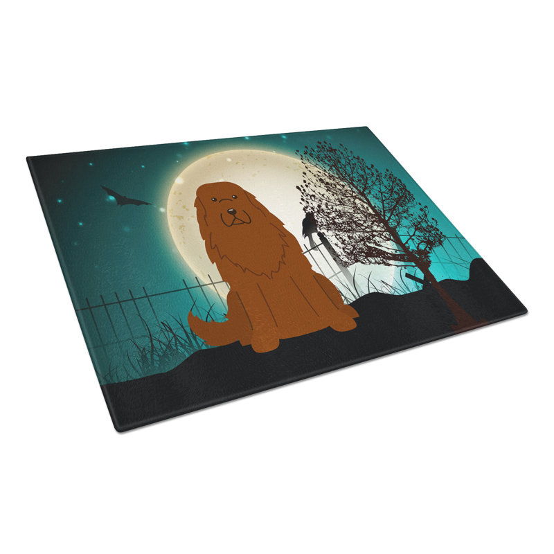 Caroline's Treasures Scary Halloween Glass Caucasian Shepherd Dog Cutting Board