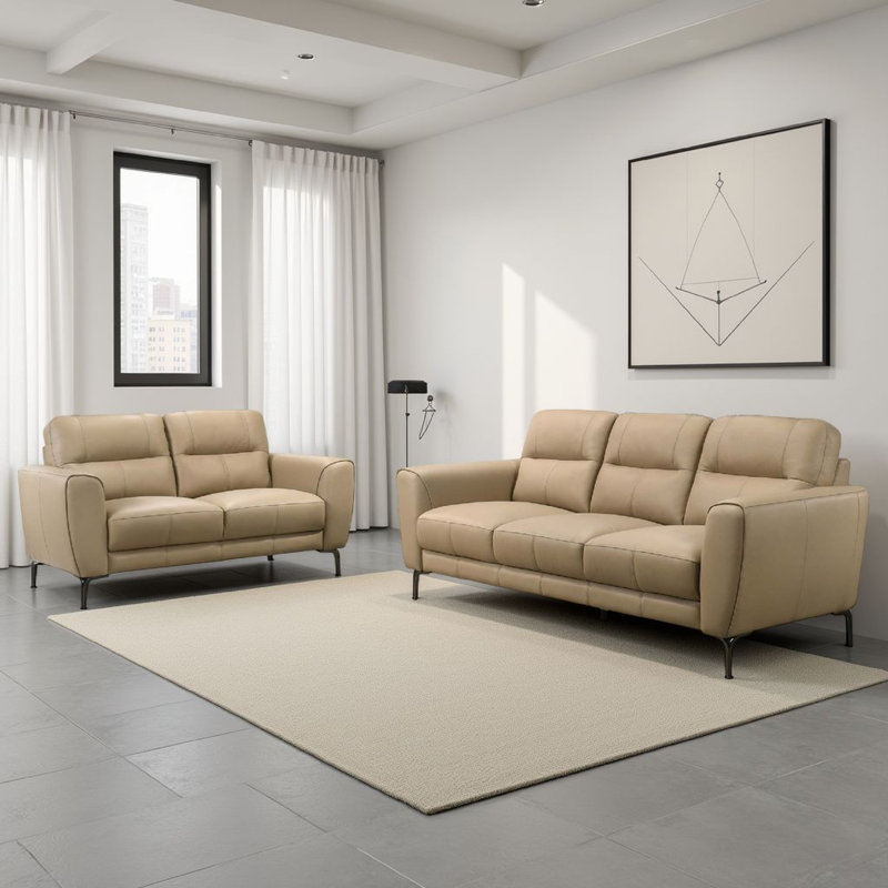 Ensemble de canapé et causeuse 2 pièces Hena, Beige
