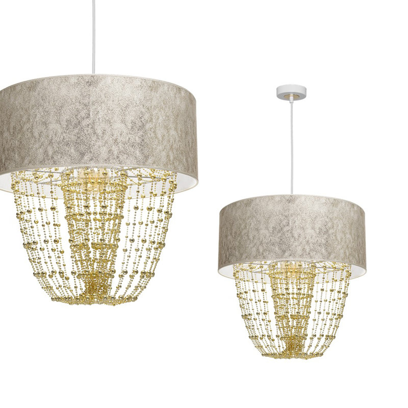 Doody 1 - Light Drum Pendant, White/Gold