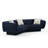 Minimore Modern Style 120'' W Charlotte 4Seater Chesterfield Curved Sofa-992059988