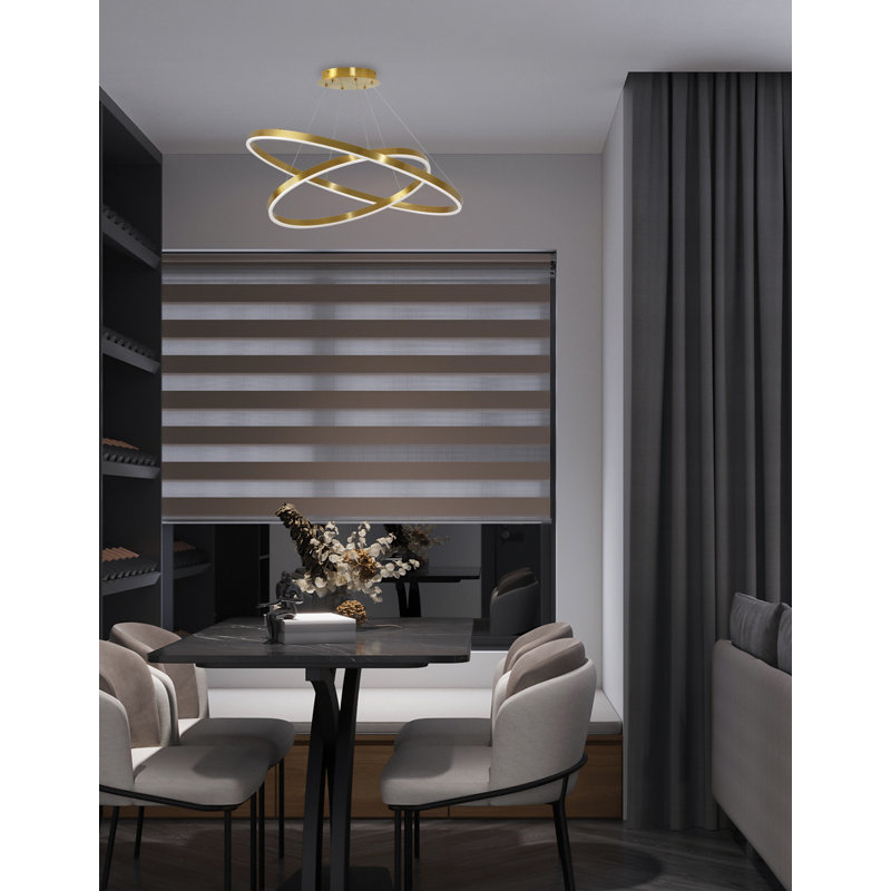 Lustre à niveaux DEL avec changement de température Stamford, Laiton vieilli