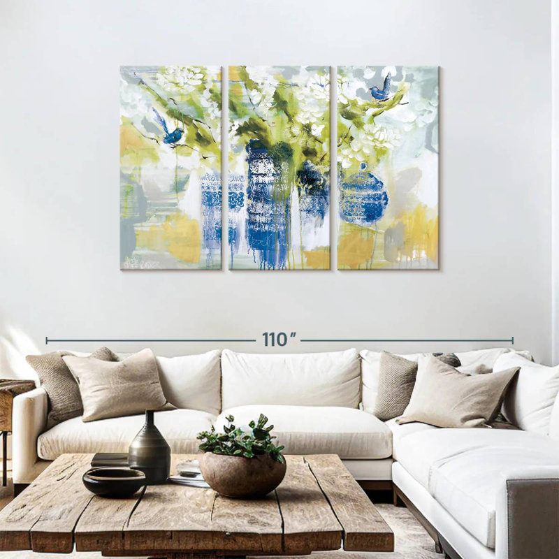 Avery Blue Wrens, 48" H x 74" W