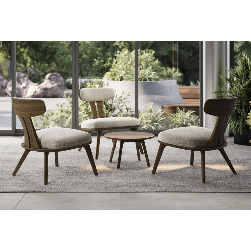 Estelle Lounge Chair, Slate, Natural Cherry