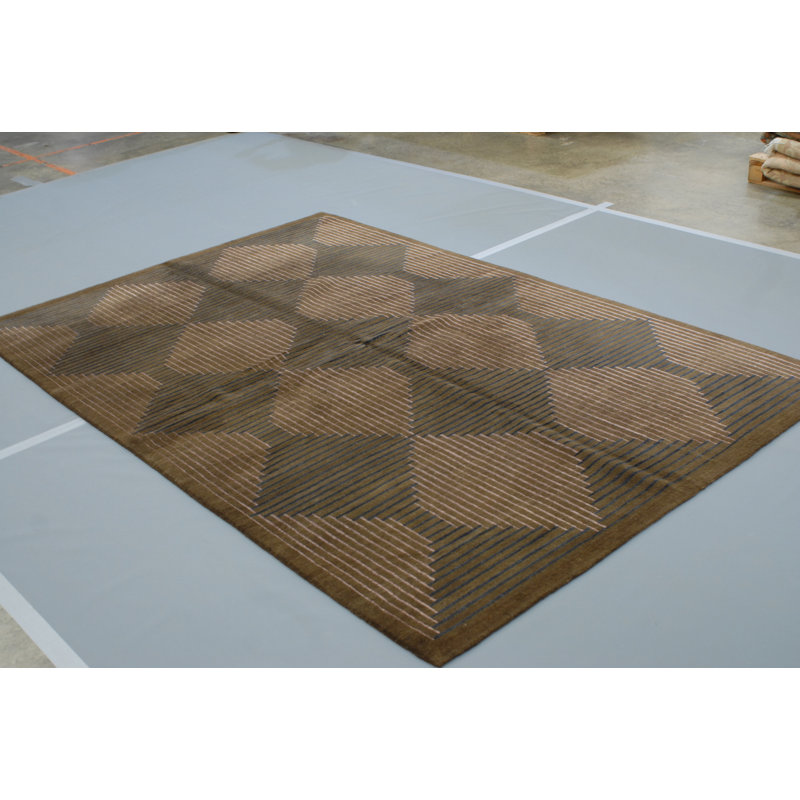 Custom Geometric Area Rug in Dark Gray